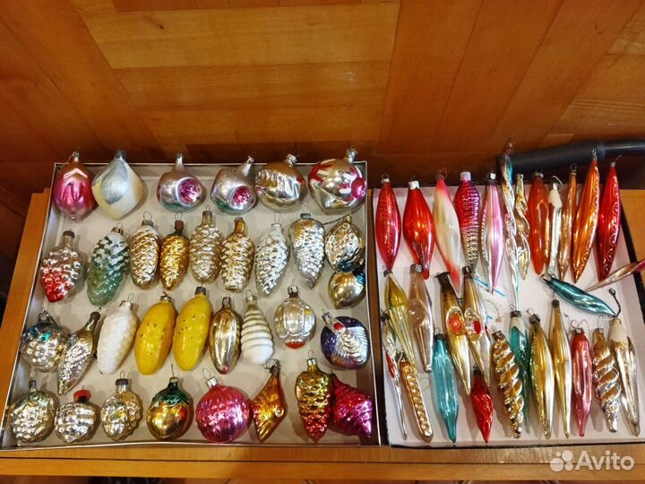 Ёлочные игрушки СССР. Стекло. Разные