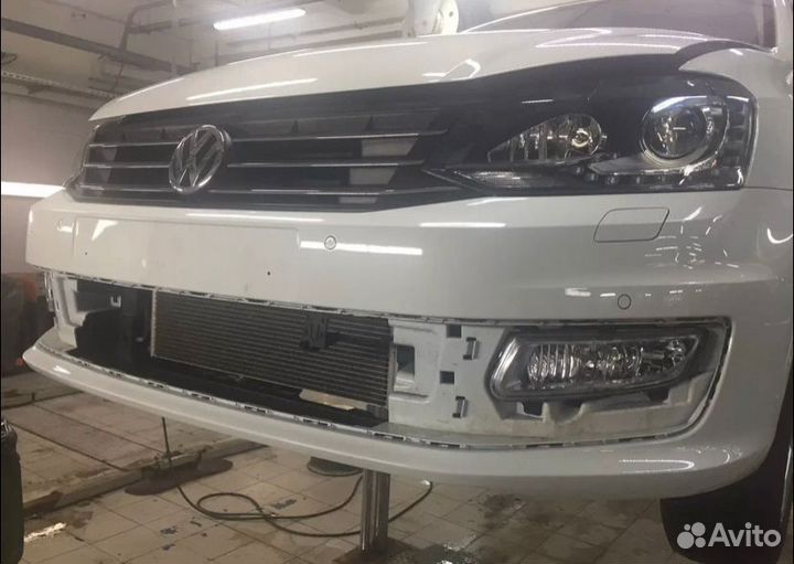 Бампер передний крашенный в цвет Volkswagen Polo