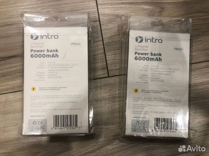 Внешний аккумулятор intro PB06 6000 mAh