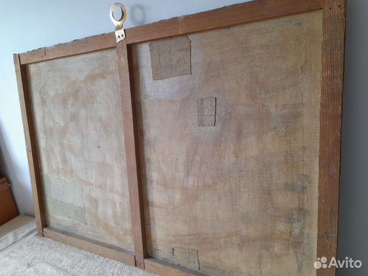 Старинная картина холст маслом Большая 120/80