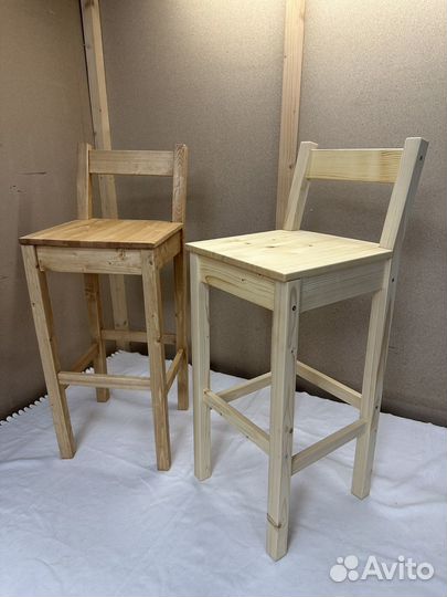 Стул барный массив дерева лофт