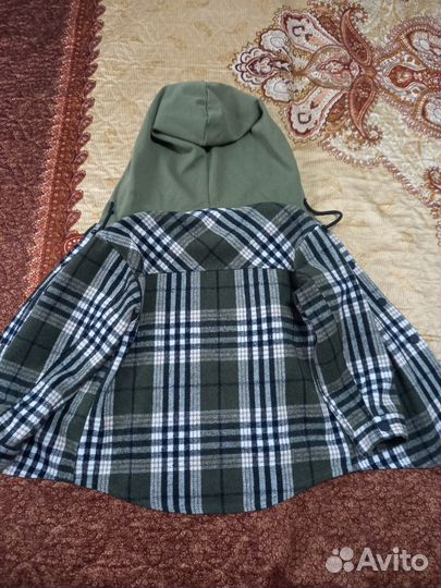 Кофта для девочки с капюшоном теплая 122