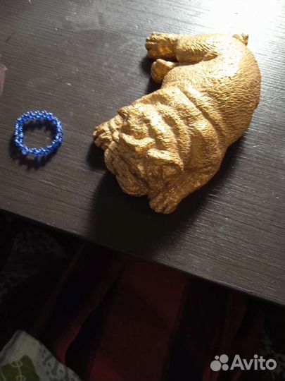 Сувенир собачка 8.5 см в подарок кольцо из бисера