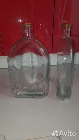 Бутыль стеклянная плоская