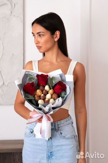 Букеты из клубники в шоколаде