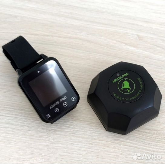 Кнопка вызова персонала, официанта Бургер и часы