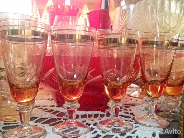 Фужеры СССР, цветное стекло