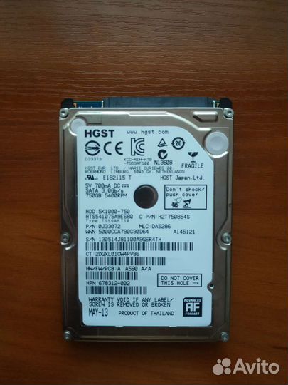 Жесткий диск для ноутбука 750 гб 2.5