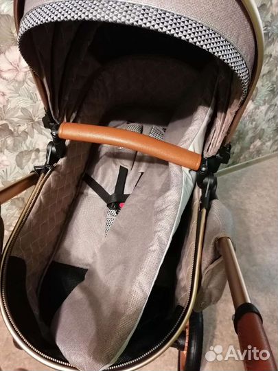 Новая коляска 3в1 Luxmom V9 (коричневый)
