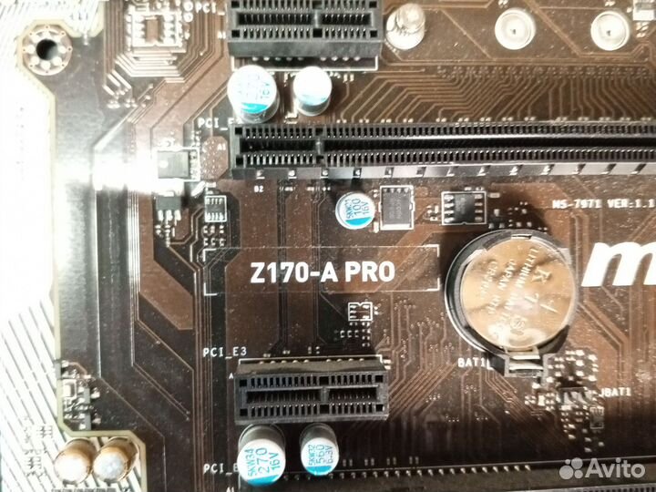 Мат плата MSI z170-A PRO, проц g4400, озу 4GB