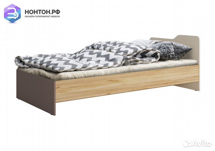 Кровать Rich 0.9 дуб крафт золотой / миндаль / гли