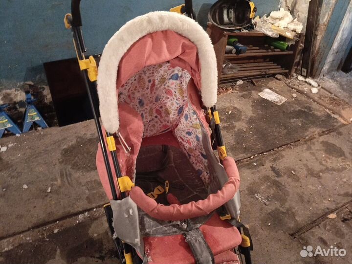 Детские санки коляска ника с колёсами
