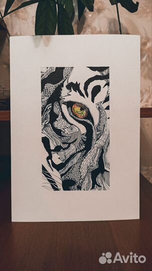 Постер для интерьера/ Графика животные/ картина