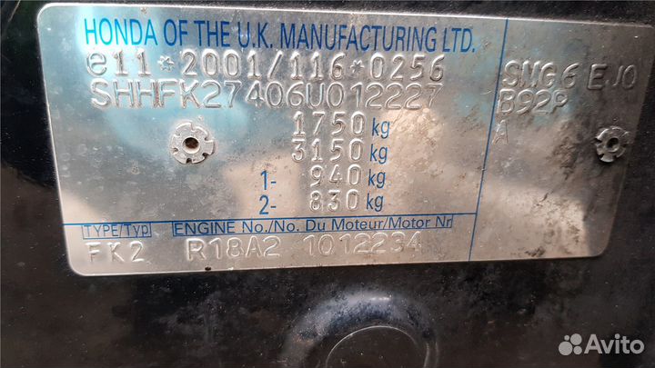 Разбор на запчасти Honda Civic