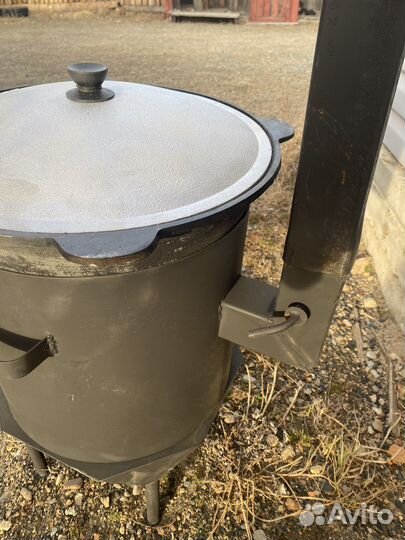 Печка с чугунным казаном 12 л