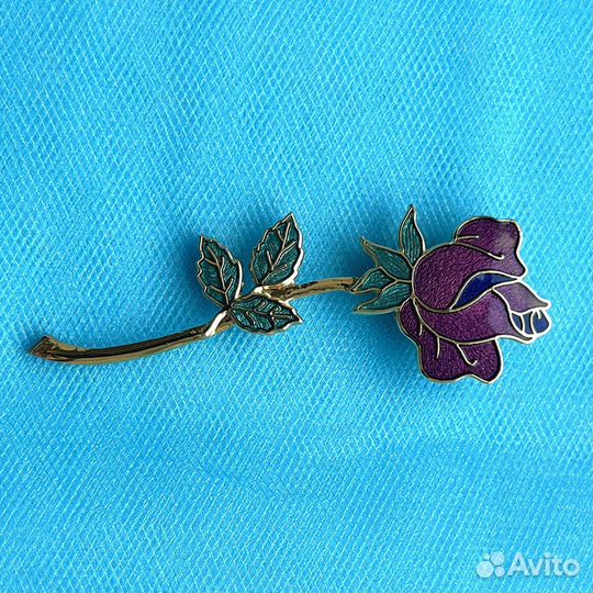Винтажная брошь роза Fish эмаль. Англия 1980-е г