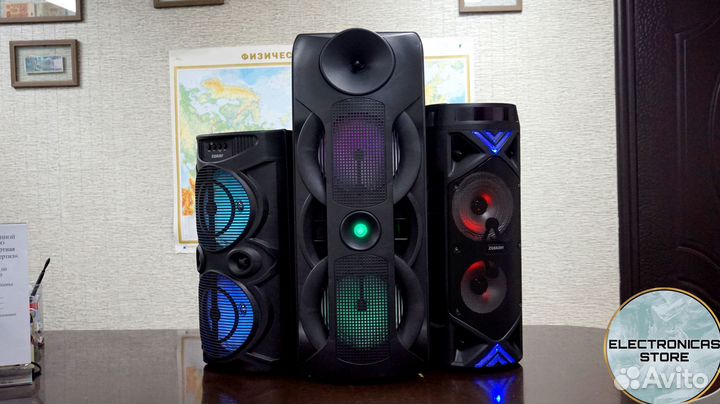 Колонка Огромная с Микрофоном зкс8210 Ярко-Беже