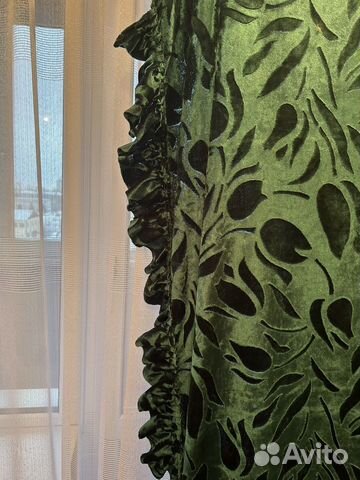 Шторы бархатные бу, портьеры с ламбрекеном