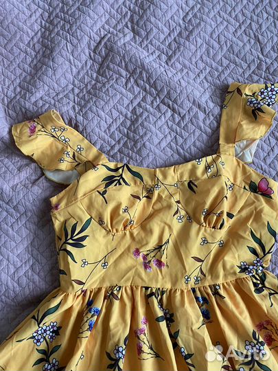 Платье летнее женское желтое 46