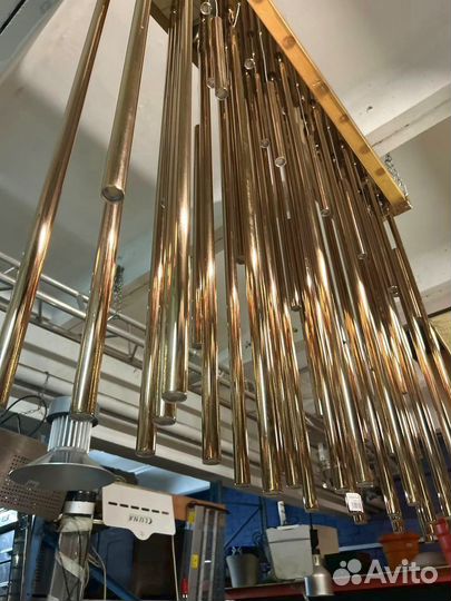 Люстра из сплава трубы цвет золото