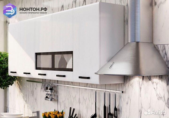 Кухня Рио 2.0 м белый глянец