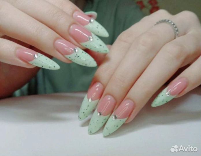 Маникюр наращивание ногтей