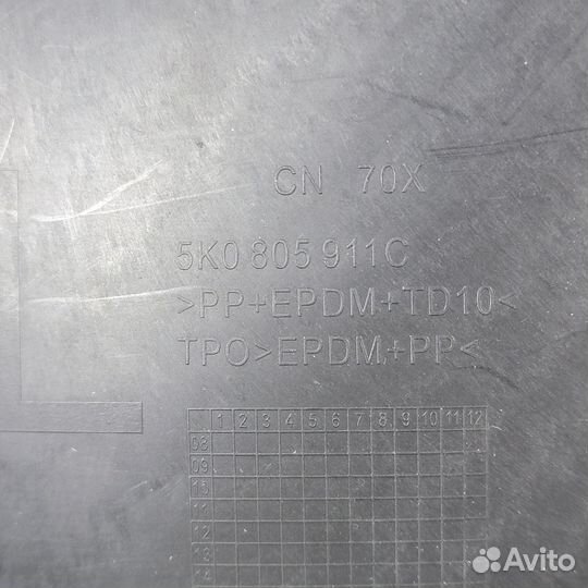 Подкрылок Volkswagen Golf 6 поколение (Mk6), 2008 - 2013 передний левый