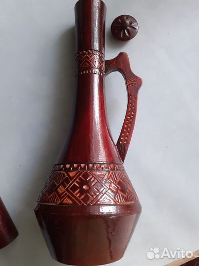 Деревянный графин со стаканчиками СССР