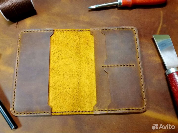 Картхолдер зажим обложка на паспорт кошелёк кожа