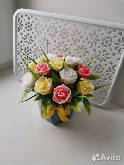 Букет из мыльных роз
