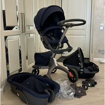 К�оляска Stokke xplory 3в1 синяя + автокресло