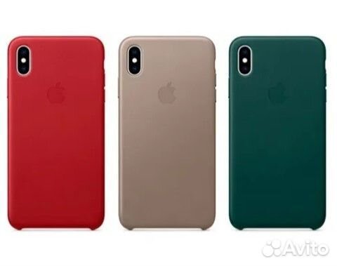 Кожаный чехол на iPhone X/XS красный