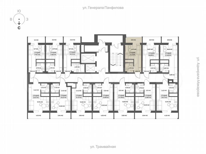 Апартаменты-студия, 17,7 м², 9/19 эт.