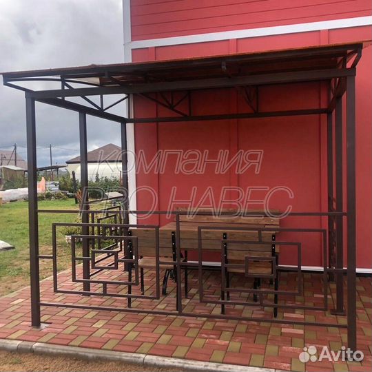 Навес для авто односкатный