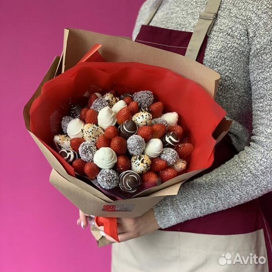 Клубничные букеты, клубника в шоколаде