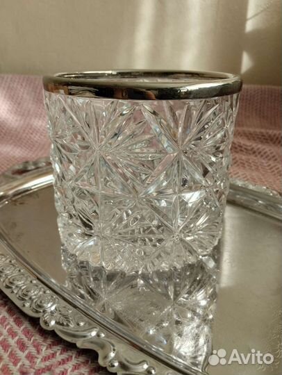 Стаканы хрустальные для подстаканников,Ваза лзхс