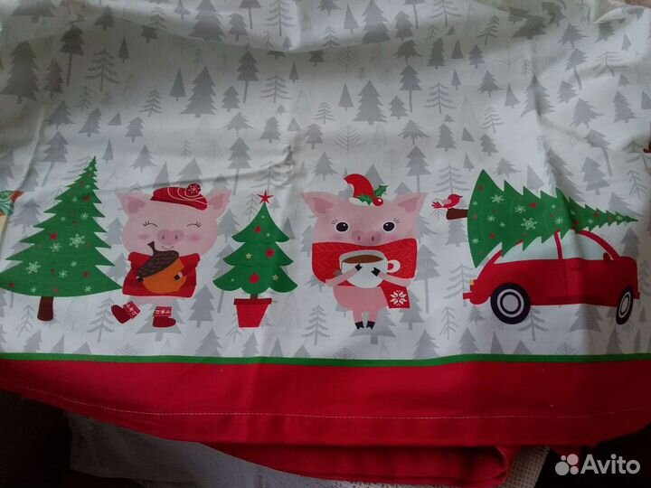 Скатерть хлопковая на Новый год