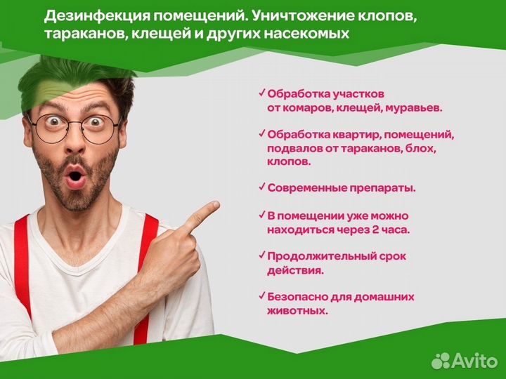 Обработка от насекомых, грызунов, плесени