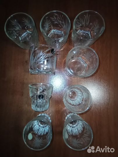 Рюмки, графин хрусталь, стекло