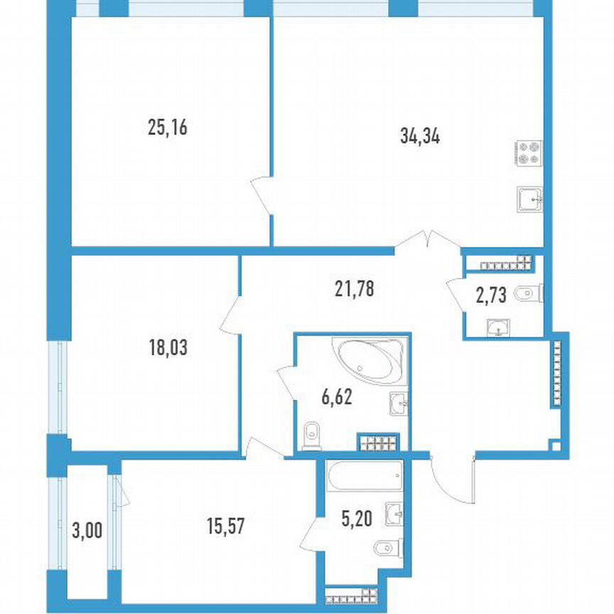 2-к. квартира, 130 м², 12/23 эт.