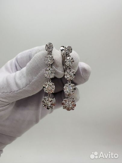 Серьги золотые с бриллиантами