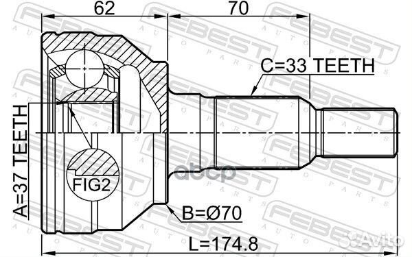 ШРУС внешний перед chevrolet hummer H3 SUV