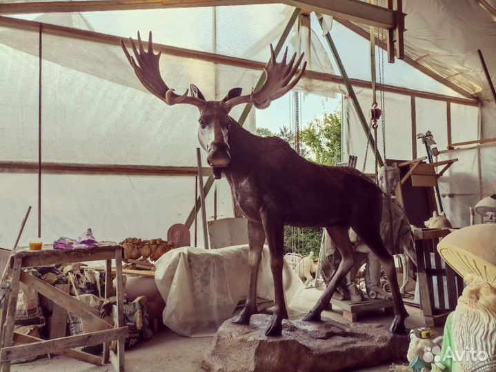 Скульптура Лось, Лосиха, Лосенок
