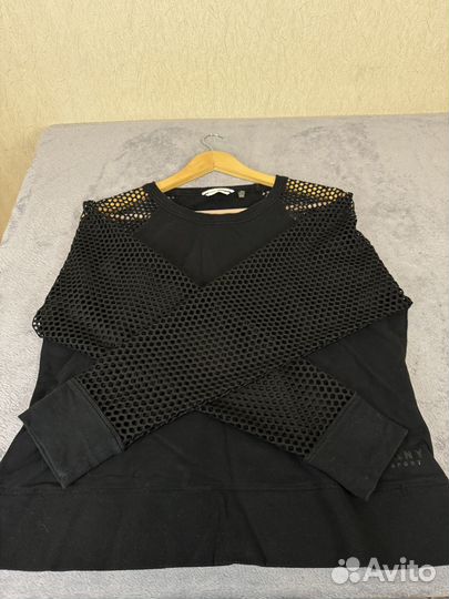 Женская кофта dkny с рукавами в сеточку оригинал