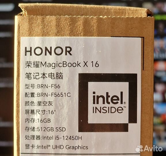 Новый ноутбук honor Intel i5 12450H 16/512GB