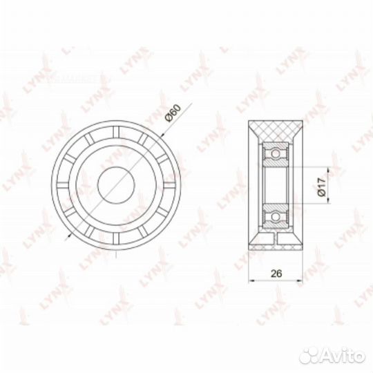 Lynxauto PB-7027 Ролик обводной приводного ремня