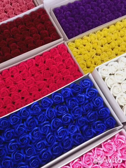 Мыльные розы 50 штук в коробке