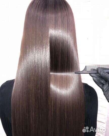 Кератиновое выпрямление волос