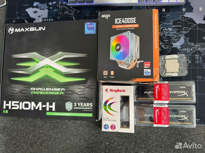 Комплект intel i5 10400f H510M DDR4 16gb m2 512gb