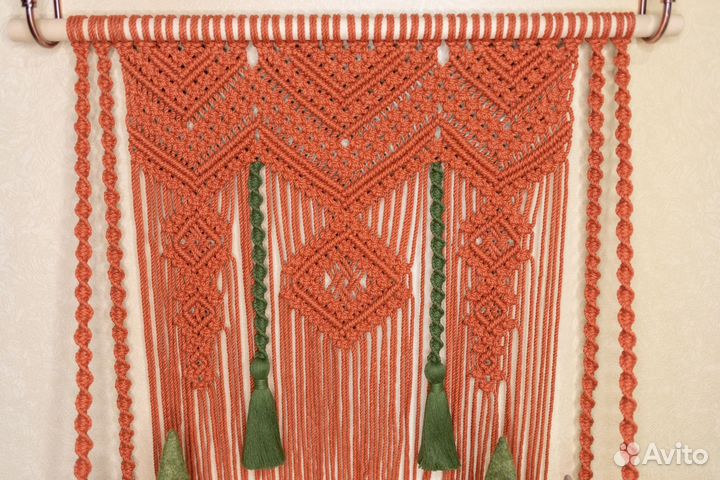 Полка макраме подвесная терракот